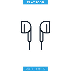 Earphone Icon Vector Design Template