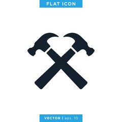 Hammer Icon Vector Design Template