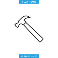 Hammer Icon Vector Design Template
