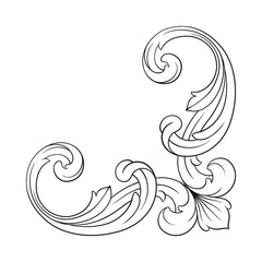Classical baroque vector of vintage element for design. Decorative design element filigree calligraphy vector. You can use for wedding decoration of greeting card and laser cutting.