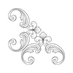 Classical baroque vector of vintage element for design. Decorative design element filigree calligraphy vector. You can use for wedding decoration of greeting card and laser cutting.