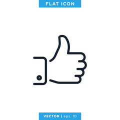 Thumbs Up Icon Vector Design Template.
