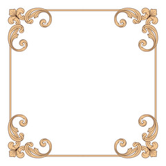 Classical baroque vector of vintage element for design. Decorative design element filigree calligraphy vector. You can use for wedding decoration of greeting card and laser cutting.