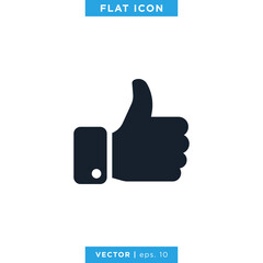Thumbs Up Icon Vector Design Template.