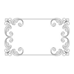 Classical baroque vector of vintage element for design. Decorative design element filigree calligraphy vector. You can use for wedding decoration of greeting card and laser cutting.