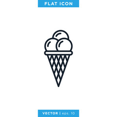 Ice Cream Icon Vector Design Template.