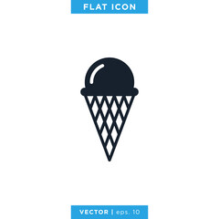 Ice Cream Icon Vector Design Template.