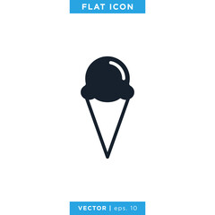 Ice Cream Icon Vector Design Template.
