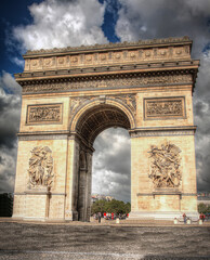 Fototapeta na wymiar The Arch de Triumph is a famous landmark and popular tourist destination in Paris, France.