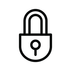 Padlock outline icon on isolated background, Padlock line icon, Padlock vector illustration for logo, ui, web, apps, banner, poster, brochure, infographic, etc.
