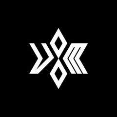VM monogram logo with star shape and luxury style