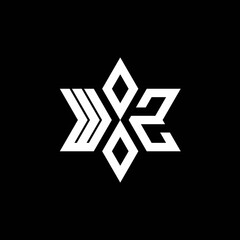 WZ monogram logo with star shape and luxury style
