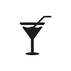 Cocktail flat icon on white background.