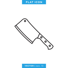 Kitchen Knife Icon Vector Design Template. Editable Stroke.