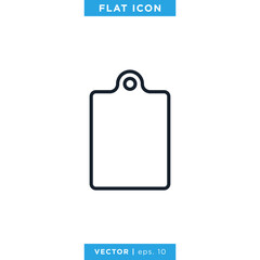Cutting Board Icon Vector Design Template. Editable Stroke.