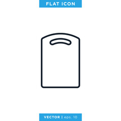 Cutting Board Icon Vector Design Template. Editable Stroke.