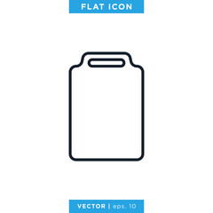 Cutting Board Icon Vector Design Template. Editable Stroke.