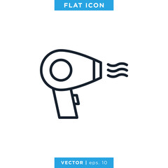 Hair Dryer Icon Vector Design Template.