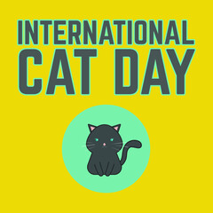 International cat day vector illustration