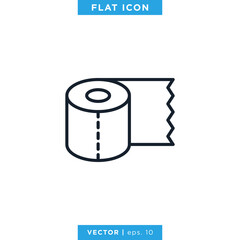 Toilet Tissue Paper Roll Icon Vector Design Template
