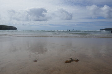 Beach and bay and sunset