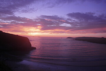 Fototapeta na wymiar Beach and bay and sunset