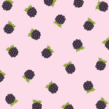 Blackberry pattern. Berry summer texture