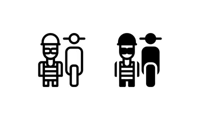 Robbery, Thief, Steal Motorcycle accident Icon, Logo, Vector
