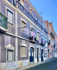 facade of building in old town lisbon