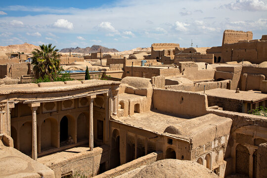 Remains of adobe houses in Abarkuh, Iran