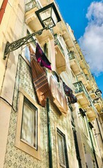 hanging laundry in lisbon
