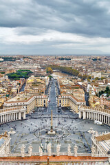 View of St. Peter Square and Rome, Vatican