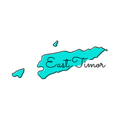 Map of East Timor or Timor Leste Vector Design Template.