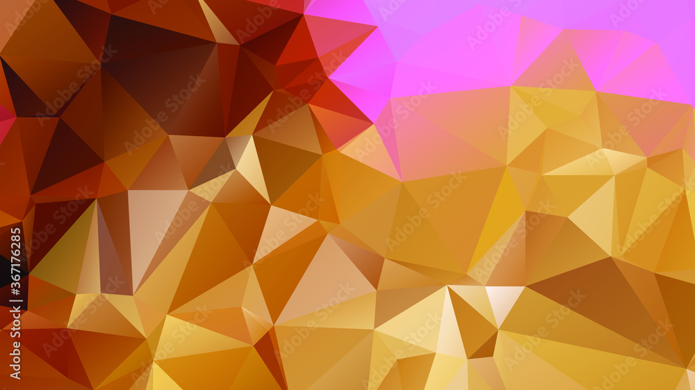 Poster light luxury gold vector polygon abstract layout , low poly background . vector blurry triangle text