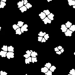 Dekokissen Seamless pattern with flowers. Vector illustration on a black background. © Nadejda