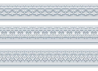 Modern vector ornamental stripe backgrounds set