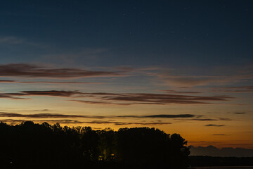 Sunset over the lake