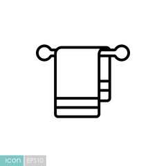 Towel in hook vector icon