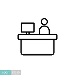 Hotel reception service vector icon