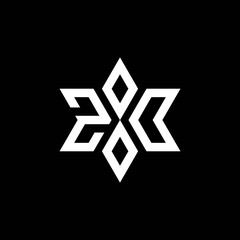 ZO monogram logo with star shape and luxury style - obrazy, fototapety, plakaty