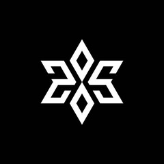 ZS monogram logo with star shape and luxury style