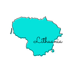 Map of Lithuania Vector Design Template.