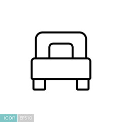 Single bed flat vector icon