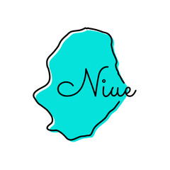 Map of Niue Vector Design Template.