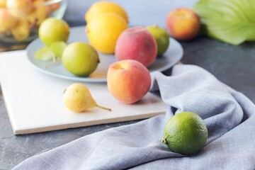 Step-by-step preparation of a cold vitamin drink from fresh organic fruits, healthy lifestyle, home cooking