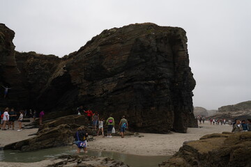 Beautiful Beach of the Cathedrals in Galicia. Lugo. Spain