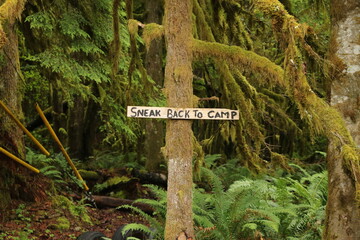 Sneak back to camp.  Or stay.  Or take the main path.  I'm not your keeper, do what you want.