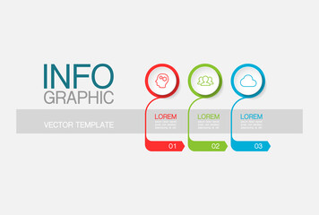 Vector infographic template with 3 steps or options. Data presentation, business concept design for web, brochure, diagram.