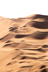 Fototapeta na wymiar Sand dunes hill in the Liwa desert, Abu Dhabi, United Arab Emirates; Textured golden sand dunes with camel footprints on the way to top