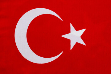 Crescent and star,red and white color flag background of the Republic Of Turkey